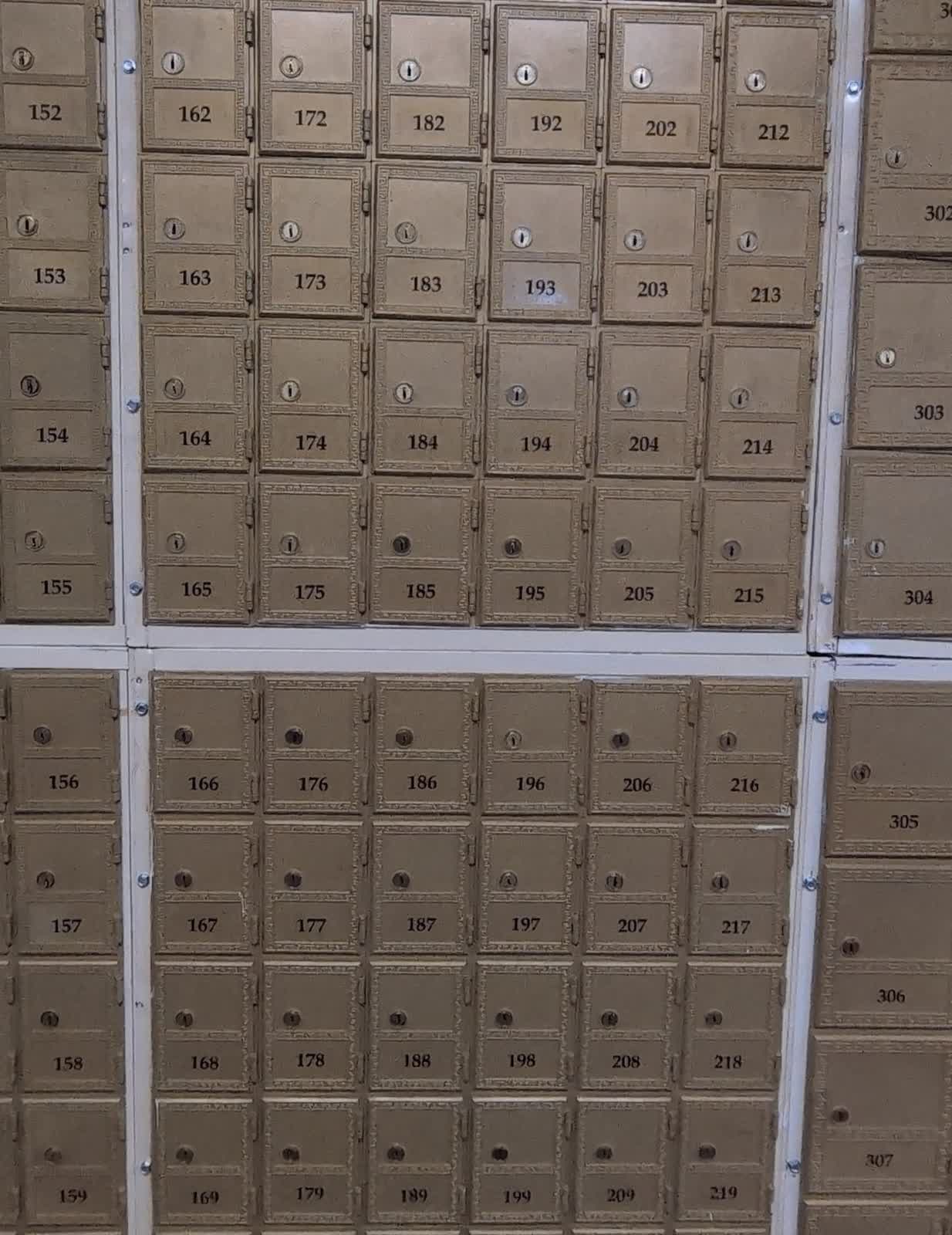 The private mailbox wall at Valley Mail