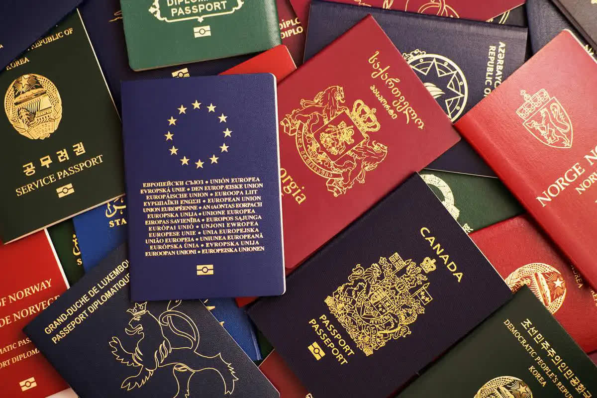 A stack of passports
