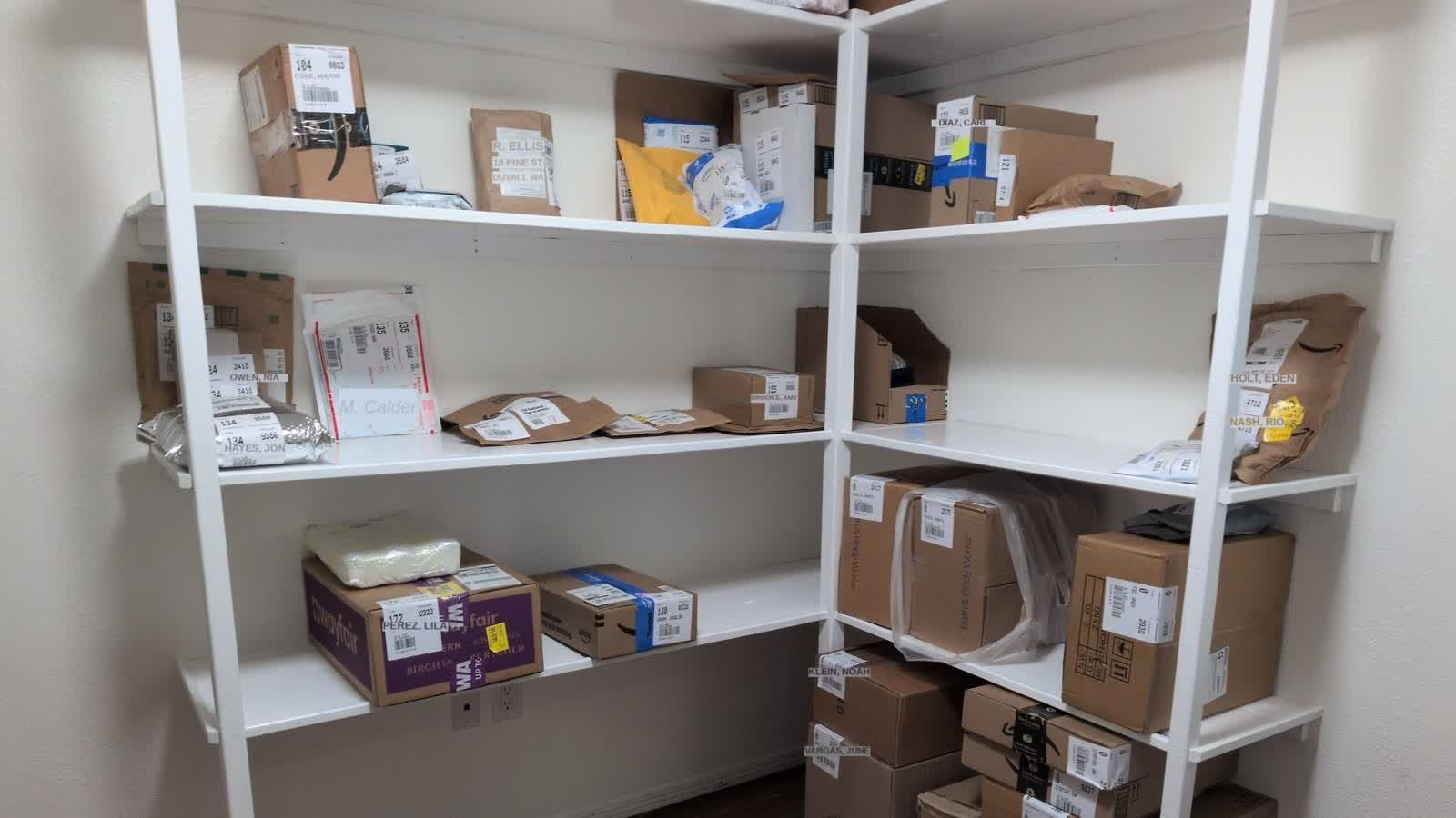 Packages received at the counter